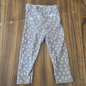 Rene Rofe Gray Leaf Pattern Leggings 12 Months
